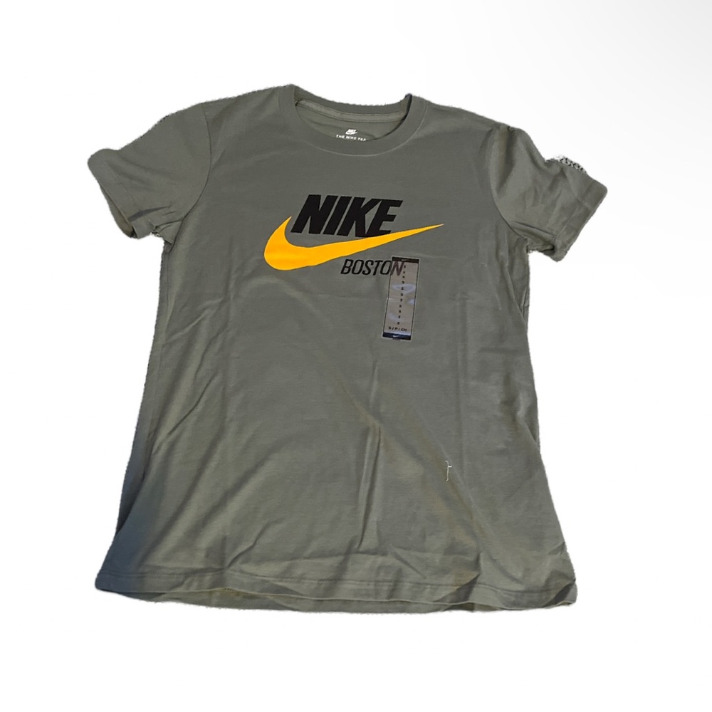 Nike Green yellow orange Swoosh S Boston Celtics Bruins Braves t shirt Tatum 0